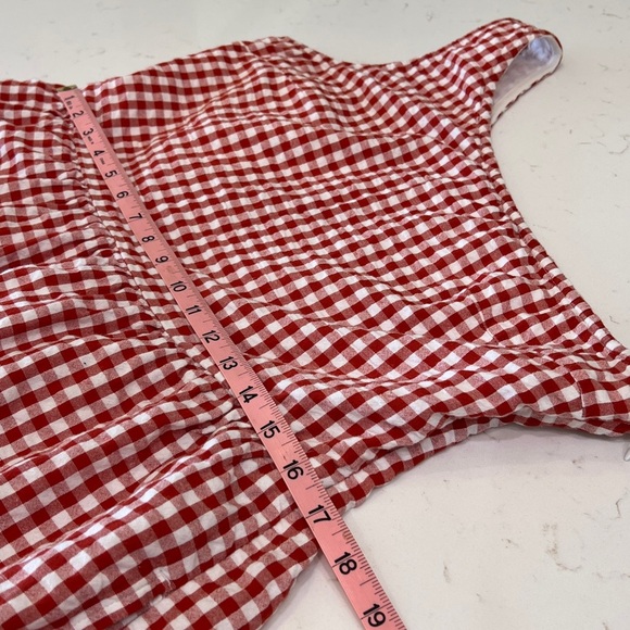 Crown & Ivy Red Gingham One Shoulder Cotton Dress Size 12 - Picture 11 of 13